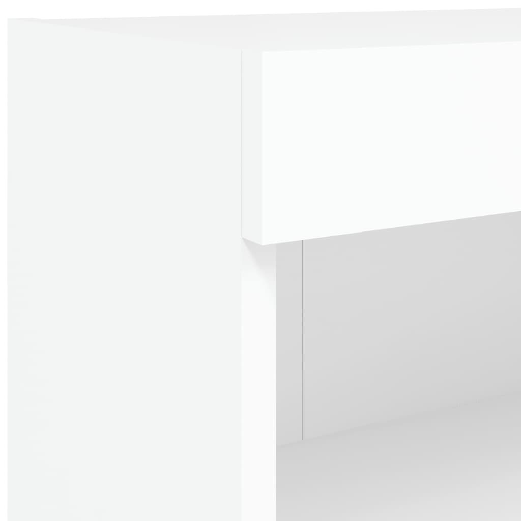 vidaXL 5-tlg. Wohnwand mit LED-Beleuchtung Weiß Holzwerkstoff