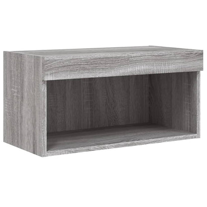 vidaXL 5-tlg. Wohnwand mit LED-Beleuchtung Grau Sonoma Holzwerkstoff