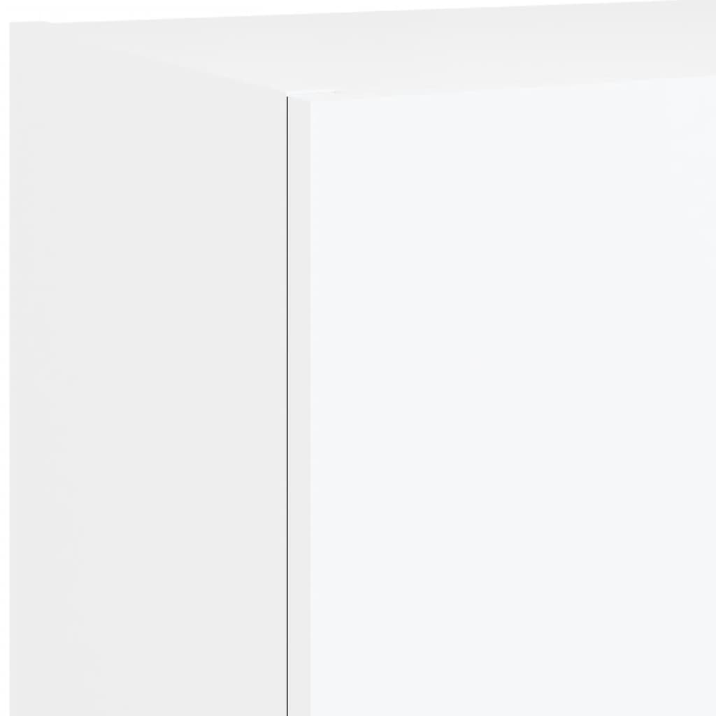 vidaXL 6-tlg. TV-Wohnwand mit LED-Leuchten Weiß