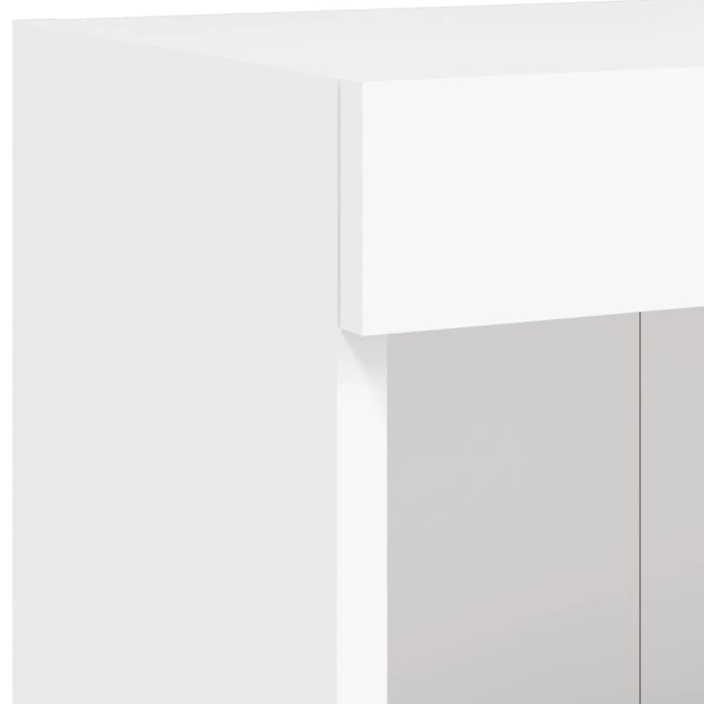 vidaXL 6-tlg. TV-Wohnwand mit LED-Leuchten Weiß