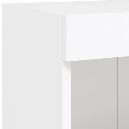 vidaXL 6-tlg. TV-Wohnwand mit LED-Leuchten Weiß