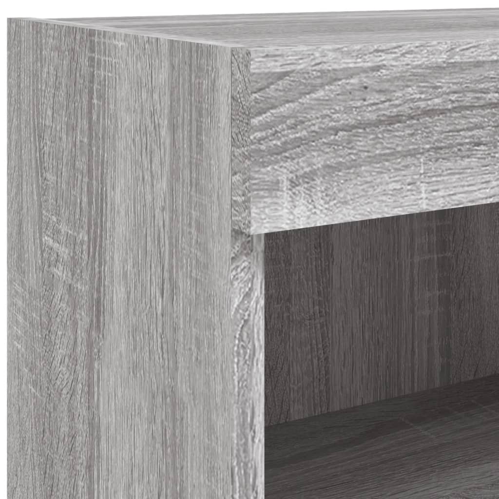 vidaXL Meuble TV mural 8 pcs avec lumières LED Gris Sonoma