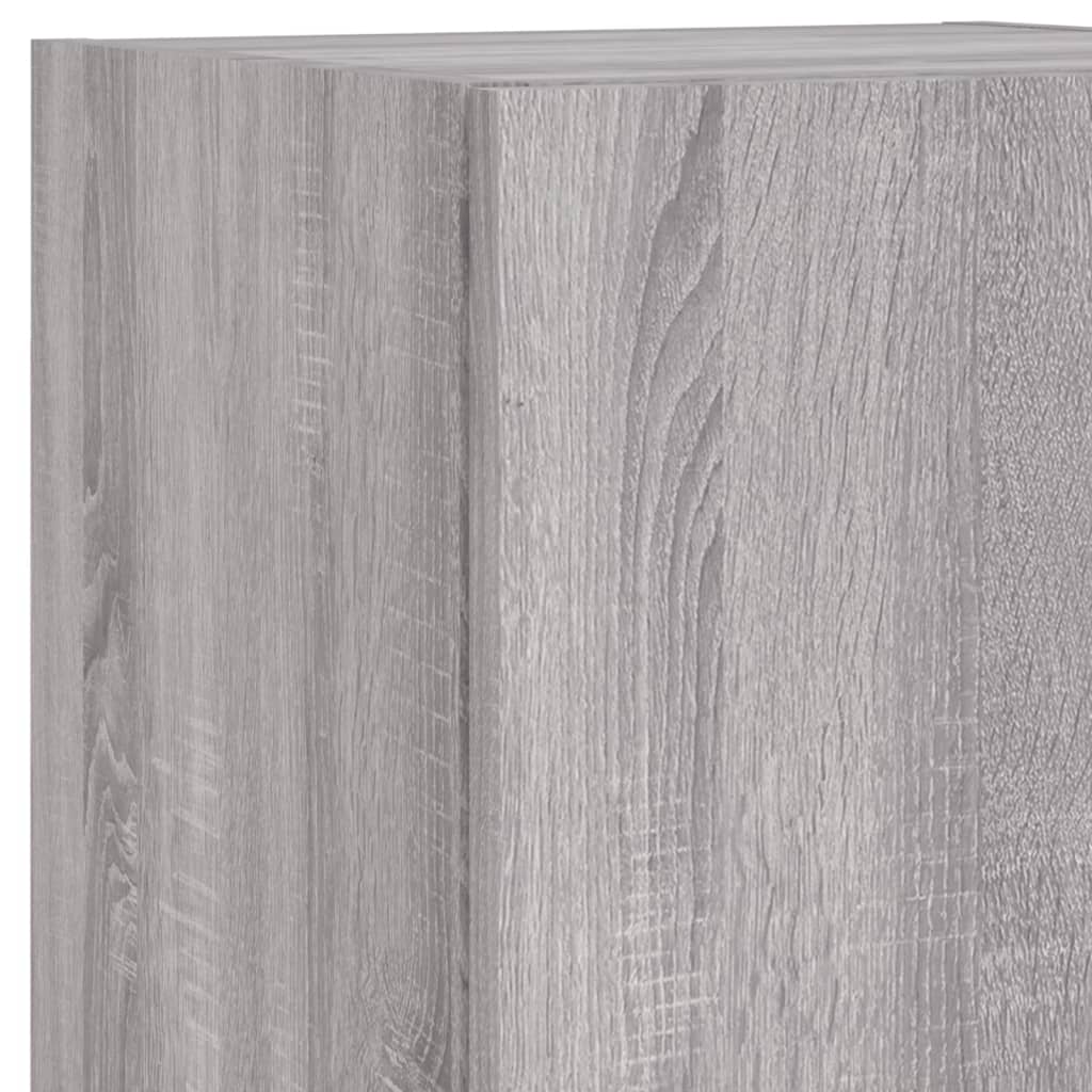 vidaXL Meuble TV mural 8 pcs avec lumières LED Gris Sonoma