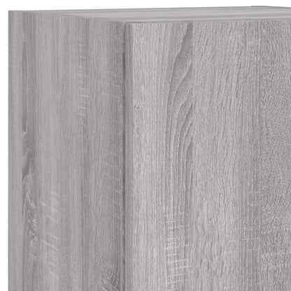 vidaXL Meuble TV mural 8 pcs avec lumières LED Gris Sonoma