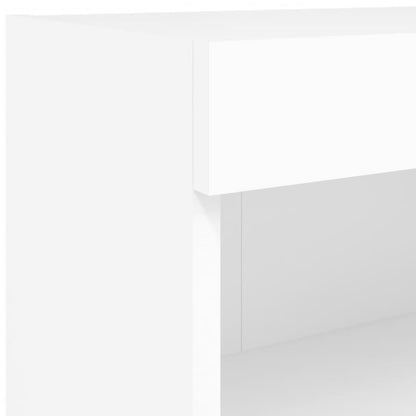 vidaXL 7-tlg. TV-Wohnwand mit LED-Leuchten Weiß