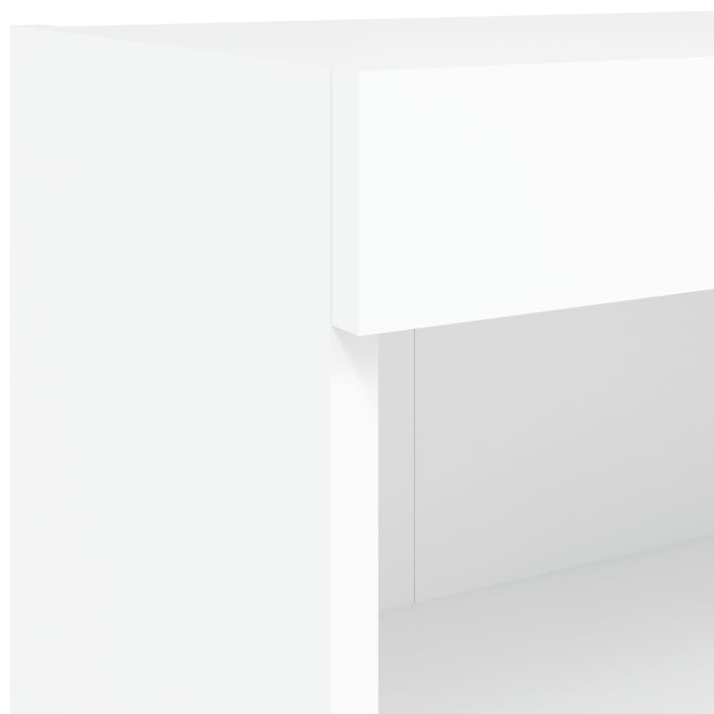 vidaXL 7-tlg. TV-Wohnwand mit LED-Leuchten Weiß