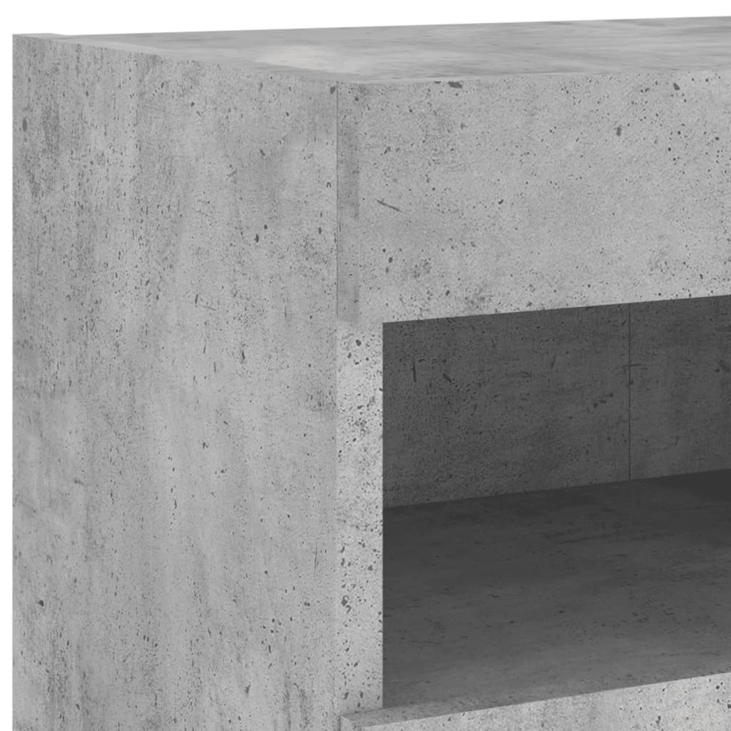 vidaXL 7-tlg. TV-Wohnwand mit LED-Leuchten Betongrau
