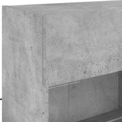 vidaXL 6-tlg. TV-Wohnwand mit LED-Leuchten Betongrau