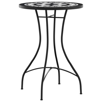 vidaXL Table de bistrot en mosaïque noir et blanc Ø 50 x 70 cm en céramique
