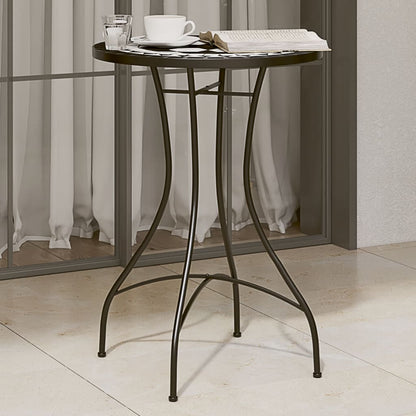 vidaXL Table de bistrot en mosaïque noir et blanc Ø 50 x 70 cm en céramique