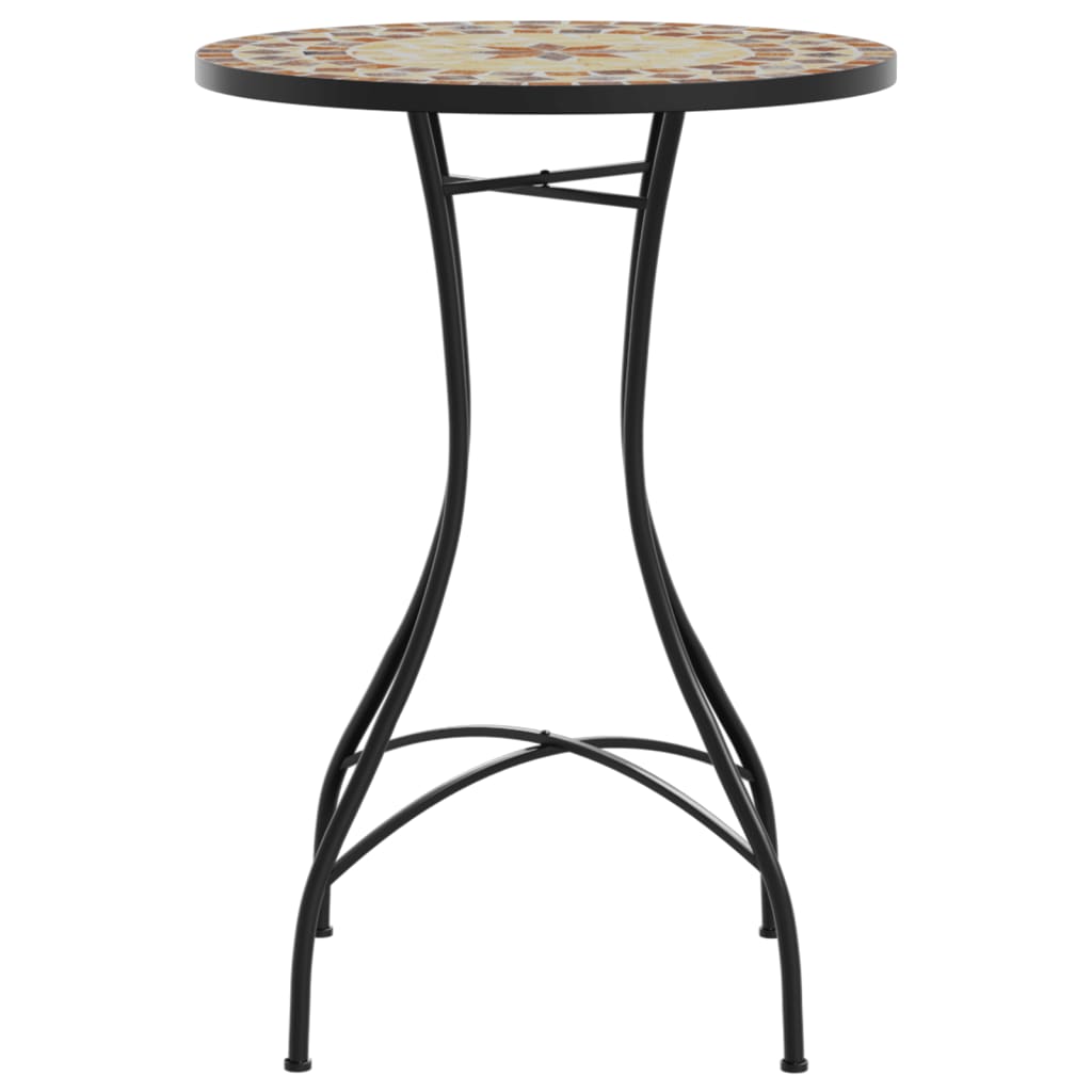 vidaXL Mosaik-Bistrotisch Terrakottarot und Weiß Ø50x70 cm Keramik