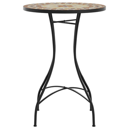 vidaXL Mosaik-Bistrotisch Terrakottarot und Weiß Ø50x70 cm Keramik
