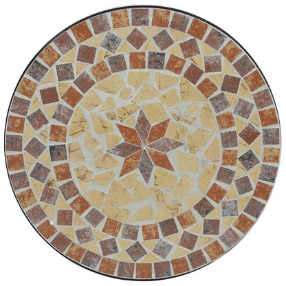vidaXL Mosaik-Bistrotisch Terrakottarot und Weiß Ø50x70 cm Keramik