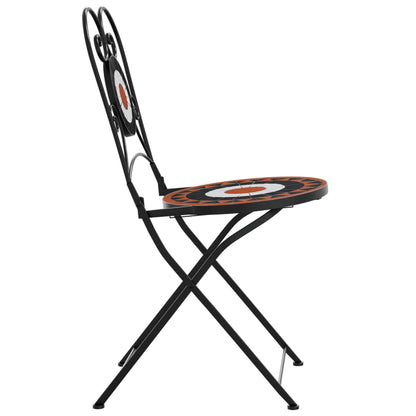 vidaXL Chaises de bistrot 2 pcs Pliantes Rouge terracotta et blanc Céramique