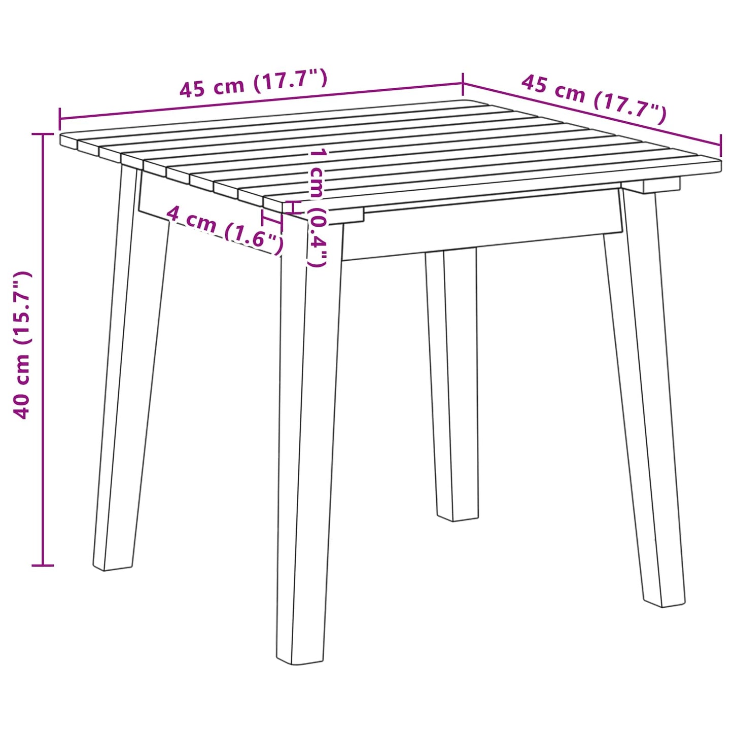 Beistelltisch Braun Massivholz Akazie
