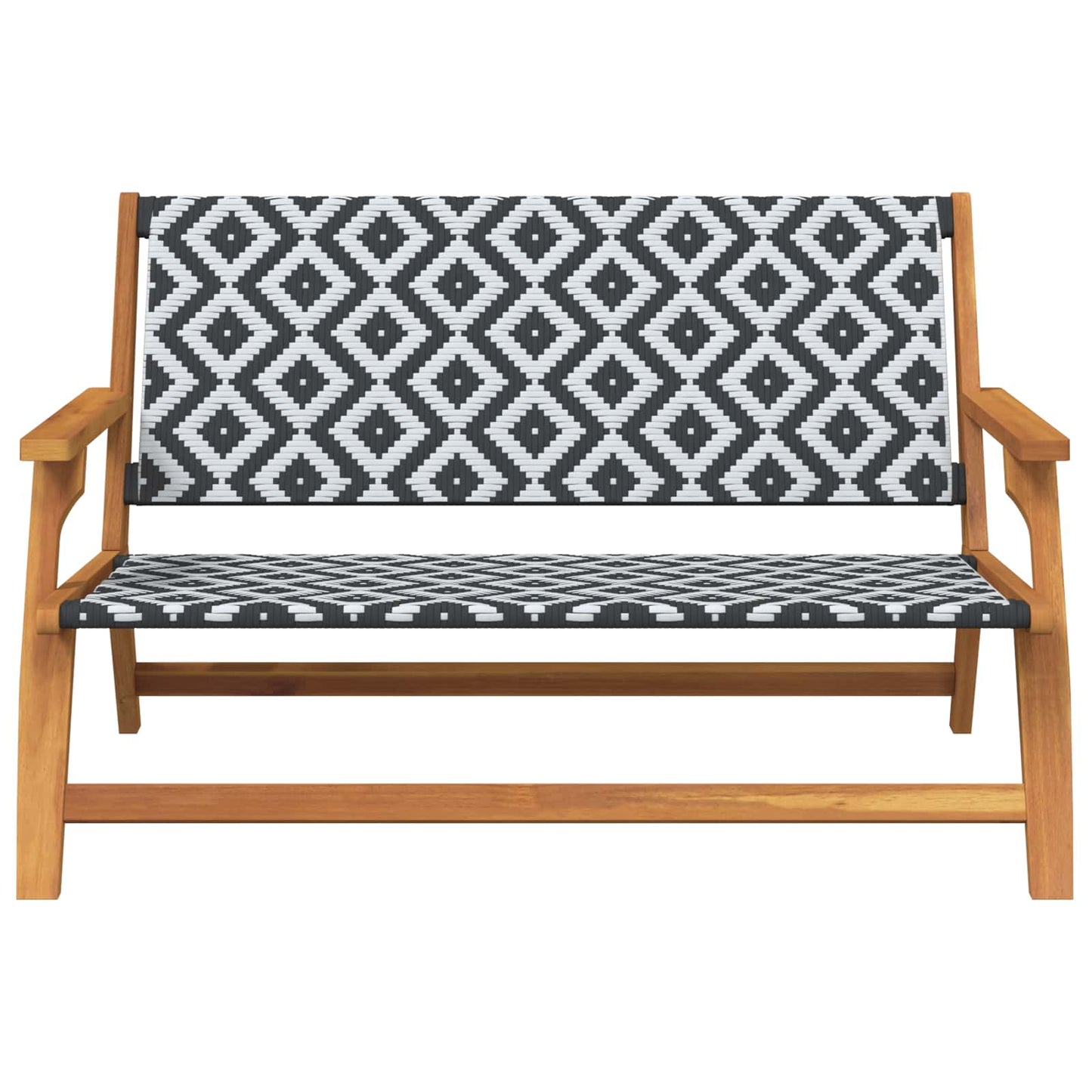 vidaXL gartenmöbel Schwarz und Weiß 122 x 78 x 73 cm Massivholz Akazie