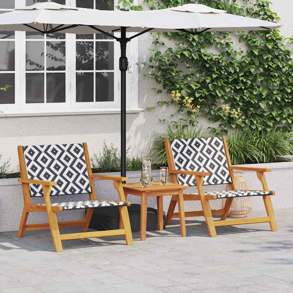 vidaXL gartenmöbel 2 pcs Schwarz und Weiß 67 x 78 x 73 cm
