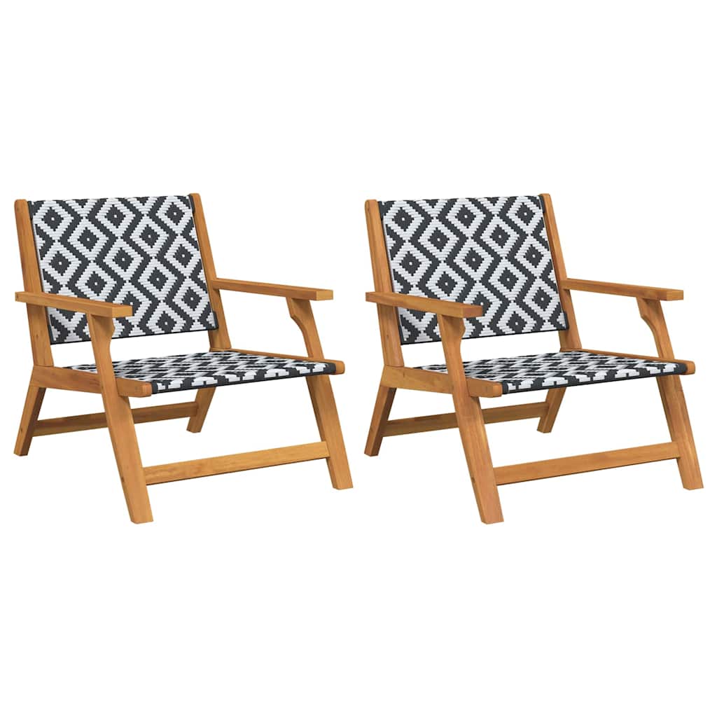 vidaXL gartenmöbel 2 pcs Schwarz und Weiß 67 x 78 x 73 cm