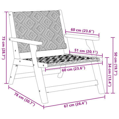 vidaXL gartenmöbel 2 pcs Schwarz und Weiß 67 x 78 x 73 cm