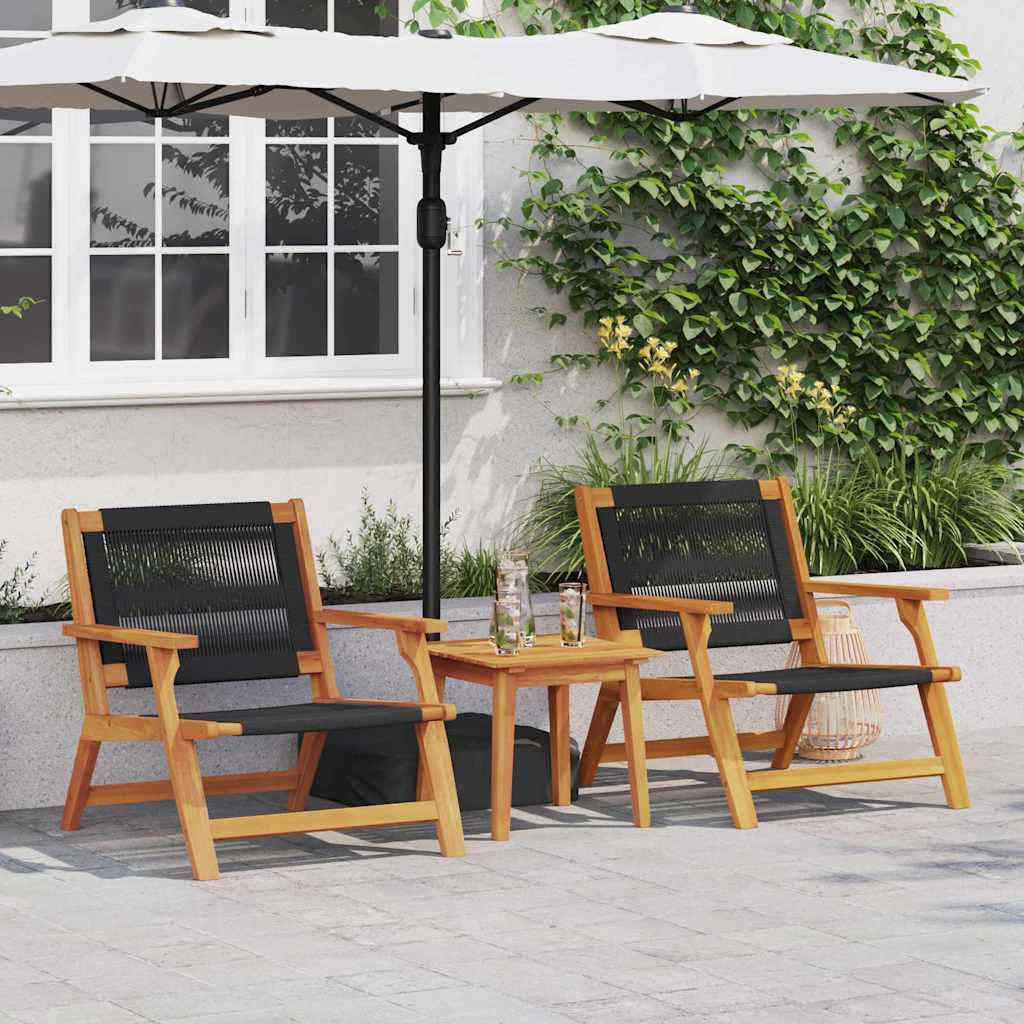 vidaXL gartenmöbel 2 pcs Schwarz 67 x 76 x 73 cm Massivholz Akazie