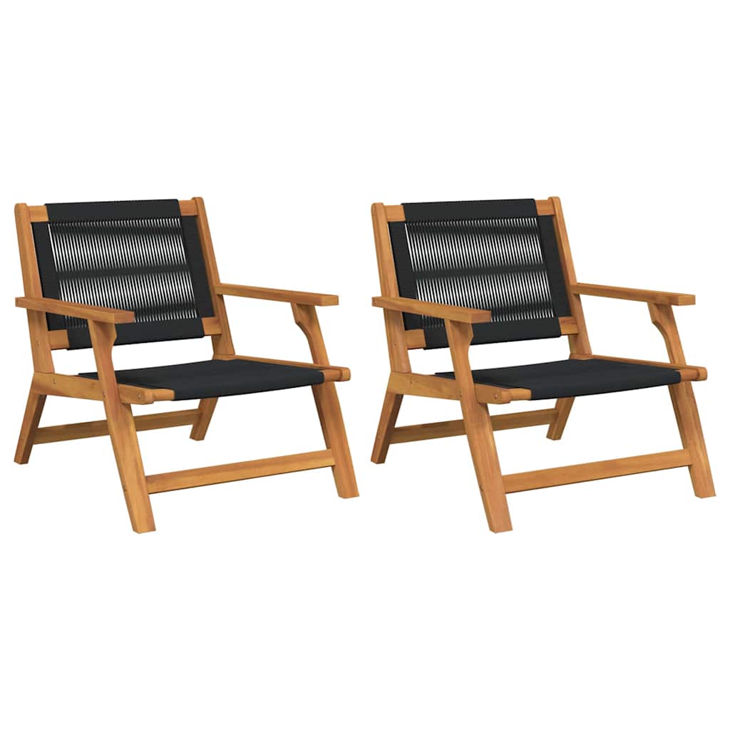 vidaXL gartenmöbel 2 pcs Schwarz 67 x 76 x 73 cm Massivholz Akazie