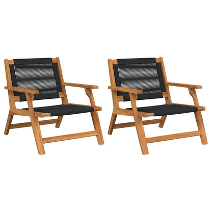 vidaXL gartenmöbel 2 pcs Schwarz 67 x 76 x 73 cm Massivholz Akazie