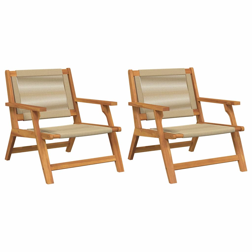 vidaXL gartenmöbel 2 pcs Beige 67 x 76 x 73 cm Massivholz Akazie