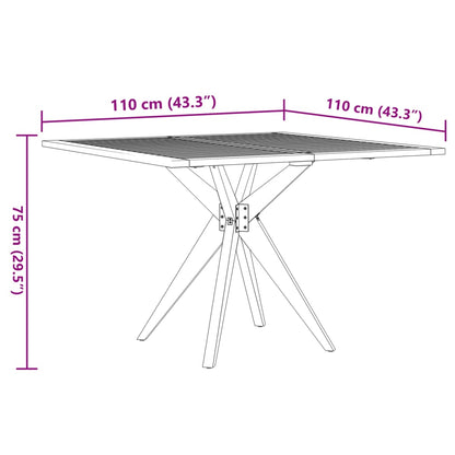 vidaXL Gartentisch Quadratisch 110x110x75 cm Massivholz Akazie