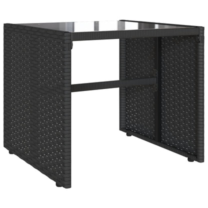 vidaXL 4-tlg. Garten-Sofagarnitur mit Kissen Schwarz Poly Rattan