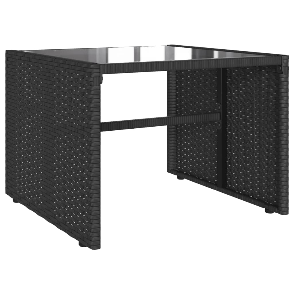 vidaXL 4-tlg. Garten-Sofagarnitur mit Kissen Schwarz Poly Rattan