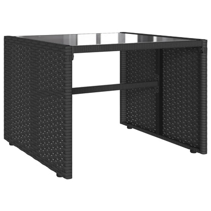 vidaXL 4-tlg. Garten-Sofagarnitur mit Kissen Schwarz Poly Rattan