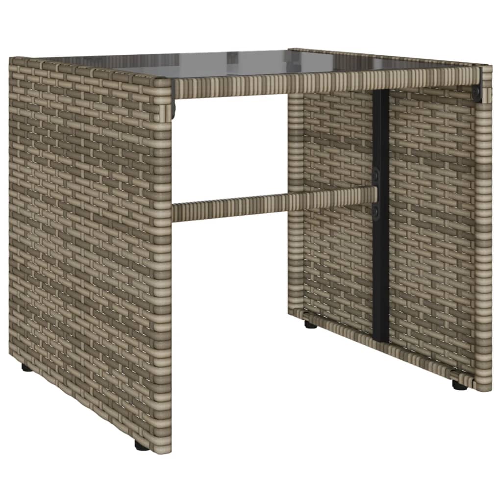 vidaXL 4-tlg. Garten-Sofagarnitur mit Kissen Grau Poly Rattan