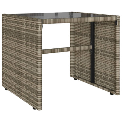 vidaXL 4-tlg. Garten-Sofagarnitur mit Kissen Grau Poly Rattan