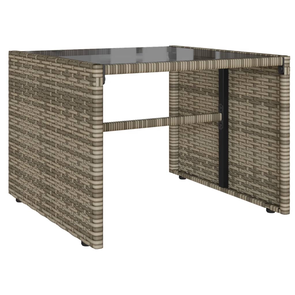 vidaXL 4-tlg. Garten-Sofagarnitur mit Kissen Grau Poly Rattan