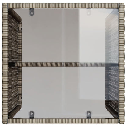 vidaXL 4-tlg. Garten-Sofagarnitur mit Kissen Grau Poly Rattan