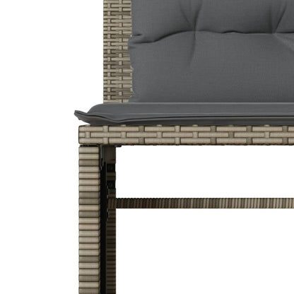 vidaXL 4-tlg. Garten-Sofagarnitur mit Kissen Grau Poly Rattan