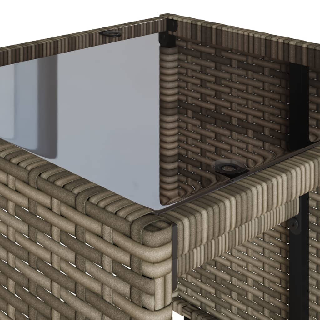 vidaXL 4-tlg. Garten-Sofagarnitur mit Kissen Grau Poly Rattan