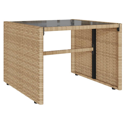 vidaXL 4-tlg. Garten-Sofagarnitur mit Kissen Beige Poly Rattan