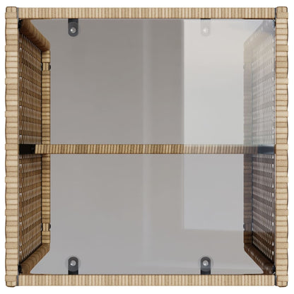 vidaXL 4-tlg. Garten-Sofagarnitur mit Kissen Beige Poly Rattan