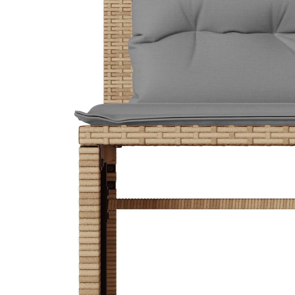 vidaXL 4-tlg. Garten-Sofagarnitur mit Kissen Beige Poly Rattan