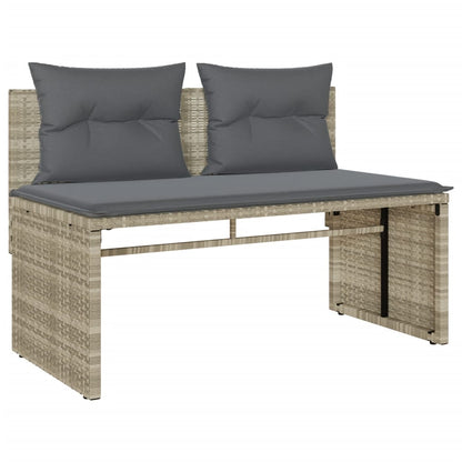 vidaXL 4-tlg. Garten-Sofagarnitur mit Kissen Hellgrau Poly Rattan