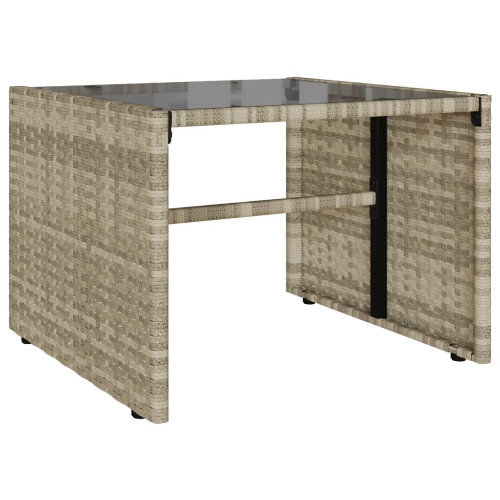 vidaXL 4-tlg. Garten-Sofagarnitur mit Kissen Hellgrau Poly Rattan