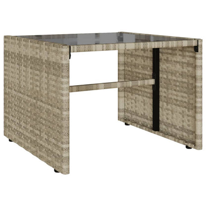 vidaXL 4-tlg. Garten-Sofagarnitur mit Kissen Hellgrau Poly Rattan