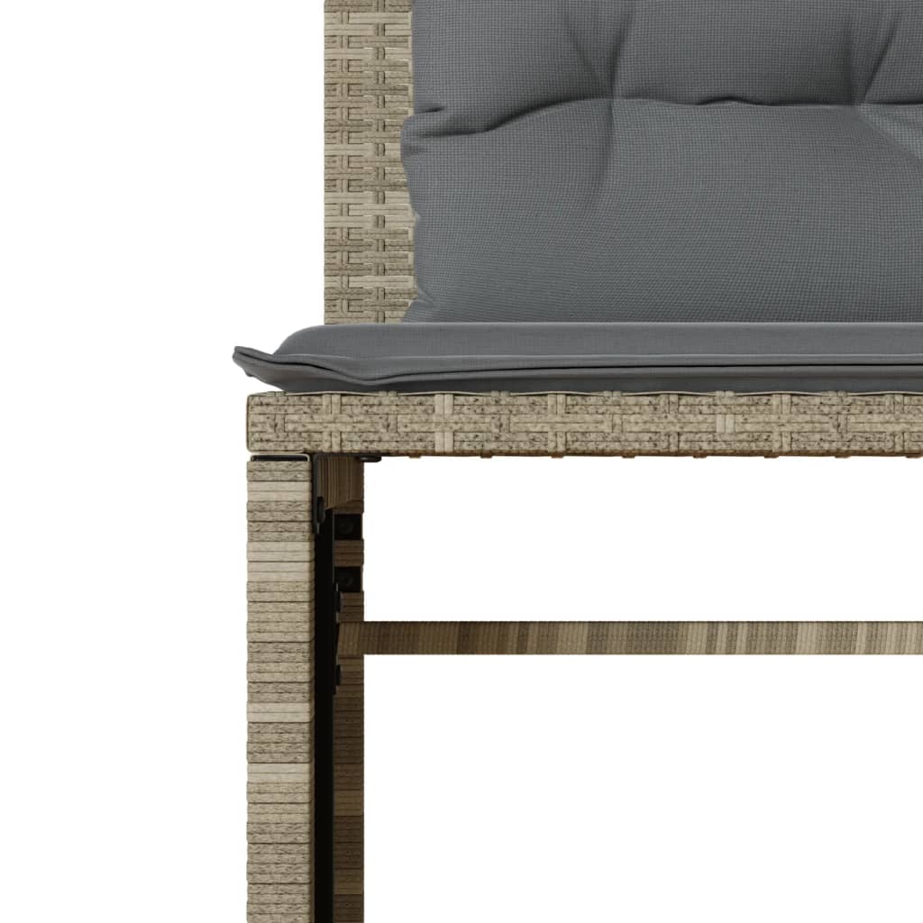 vidaXL 4-tlg. Garten-Sofagarnitur mit Kissen Hellgrau Poly Rattan