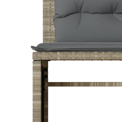 vidaXL 4-tlg. Garten-Sofagarnitur mit Kissen Hellgrau Poly Rattan