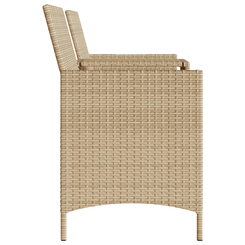 vidaXL Canapé de jardin 2 places avec table et tabourets en résine tressée beige