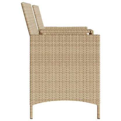 vidaXL Canapé de jardin 2 places avec table et tabourets en résine tressée beige