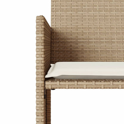 vidaXL Canapé de jardin 2 places avec table et tabourets en résine tressée beige