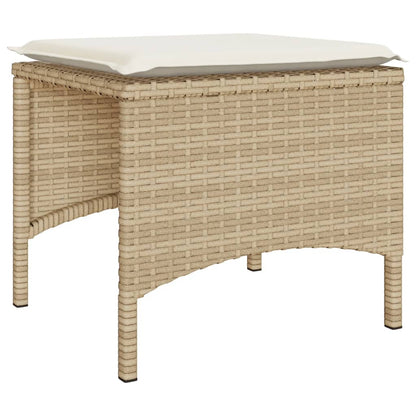 vidaXL Canapé de jardin 2 places avec table et tabourets en résine tressée beige