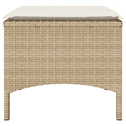 vidaXL Canapé de jardin 2 places avec table et tabourets en résine tressée beige